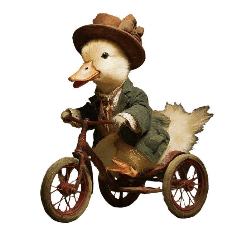 Baby Duck Tricycle Vinyl Car Decal Sticker – Waterproof & UV-Resistant 3.4133333333333336"