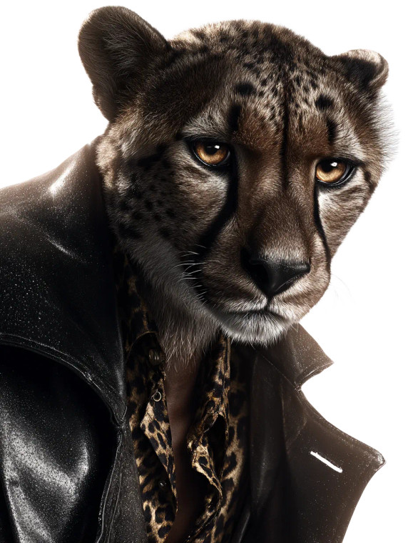 Fashionable Cheetah Portrait Vinyl Car Decal Sticker – Waterproof & UV-Resistant 8.213333333333333"