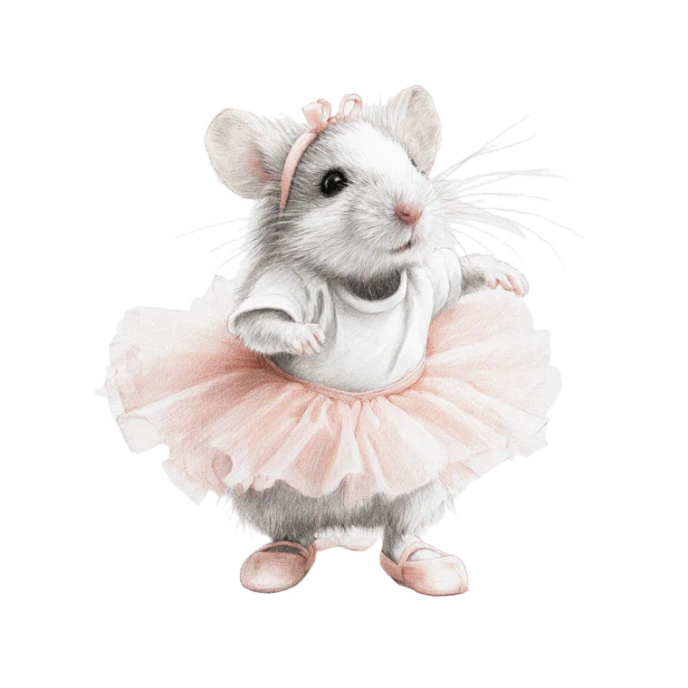 Ballerina Mouse V2 Vinyl Car Decal Sticker – Waterproof & UV-Resistant 3.4133333333333336"