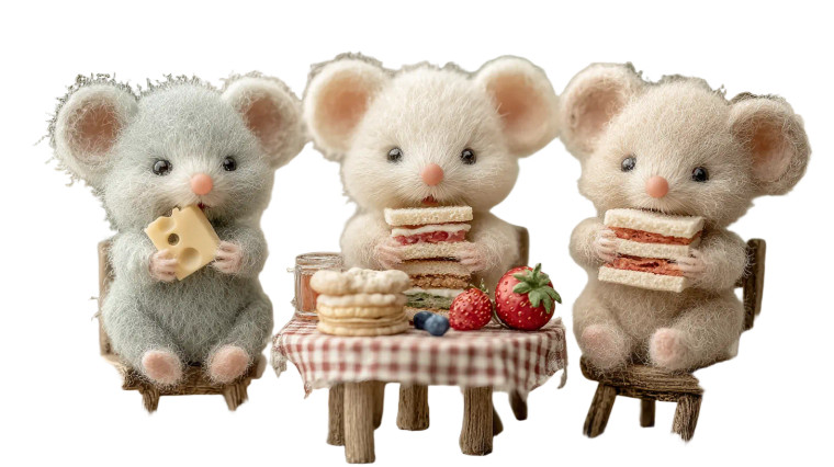 Fluffy Rats Breakfast Vinyl Car Decal Sticker – Waterproof & UV-Resistant 5.4