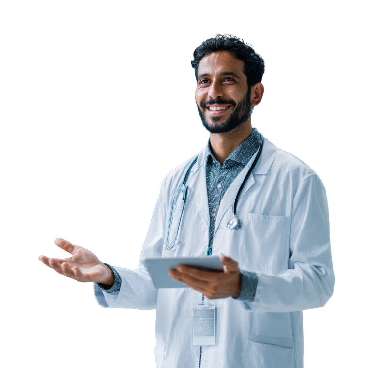 Confident Arabic Doctor Vinyl Car Decal Sticker – Waterproof & UV-Resistant 3.4133333333333336"