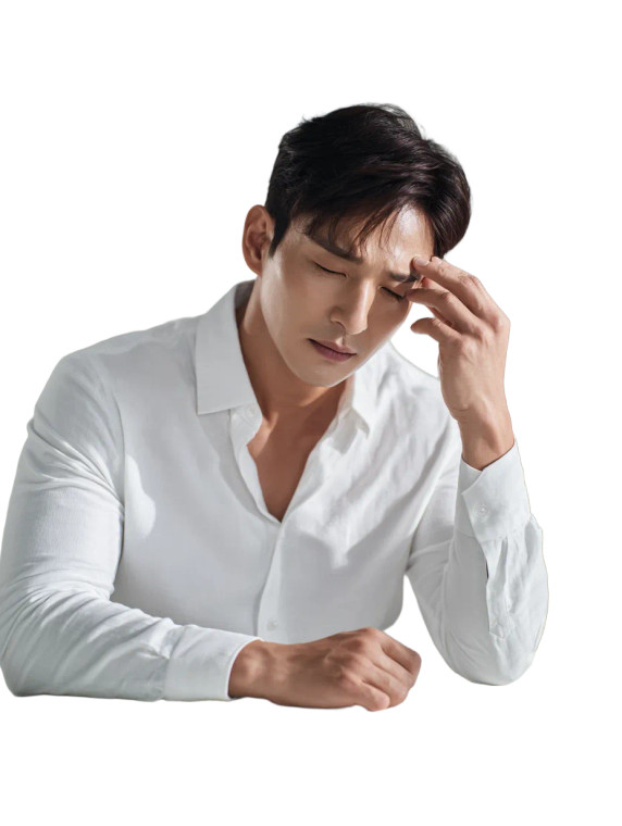 Korean Man Headache Vinyl Car Decal Sticker – Waterproof & UV-Resistant 4.1066666666666665"