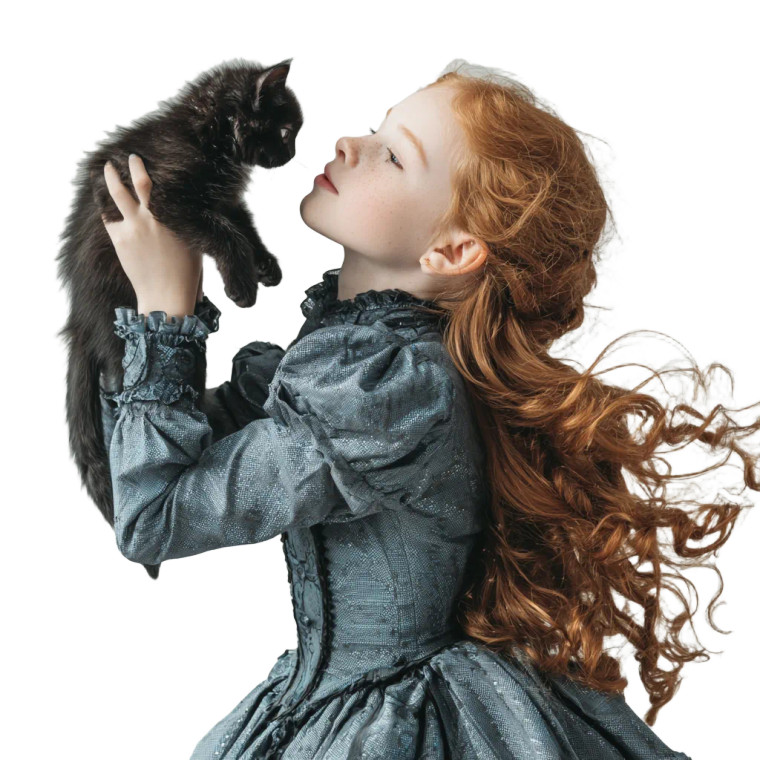 Victorian Girl With Kitten Vinyl Car Decal Sticker – Waterproof & UV-Resistant 3.4133333333333336"