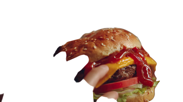 Biting Cheeseburger Vinyl Car Decal Sticker – Waterproof & UV-Resistant 5.4