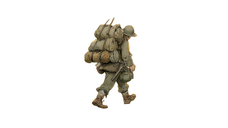 Lone Soldier Marching Vinyl Car Decal Sticker – Waterproof & UV-Resistant 2.72"