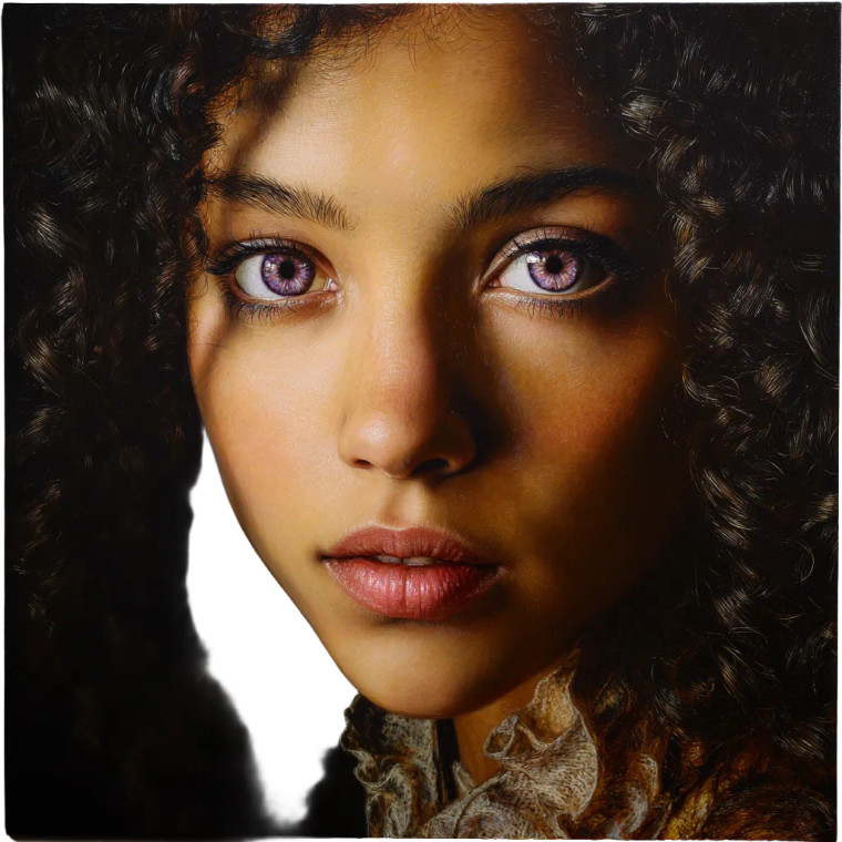 Violet-Eyed Woman V2 Vinyl Car Decal Sticker – Waterproof & UV-Resistant 3.4133333333333336"