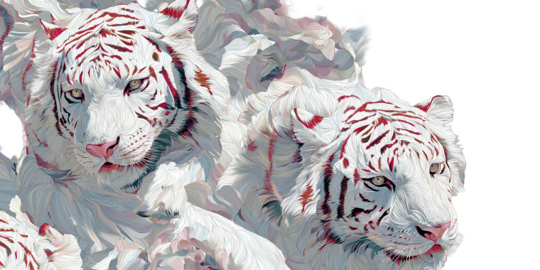 Luxury White Tiger Vinyl Car Decal Sticker – Waterproof & UV-Resistant 5.12"