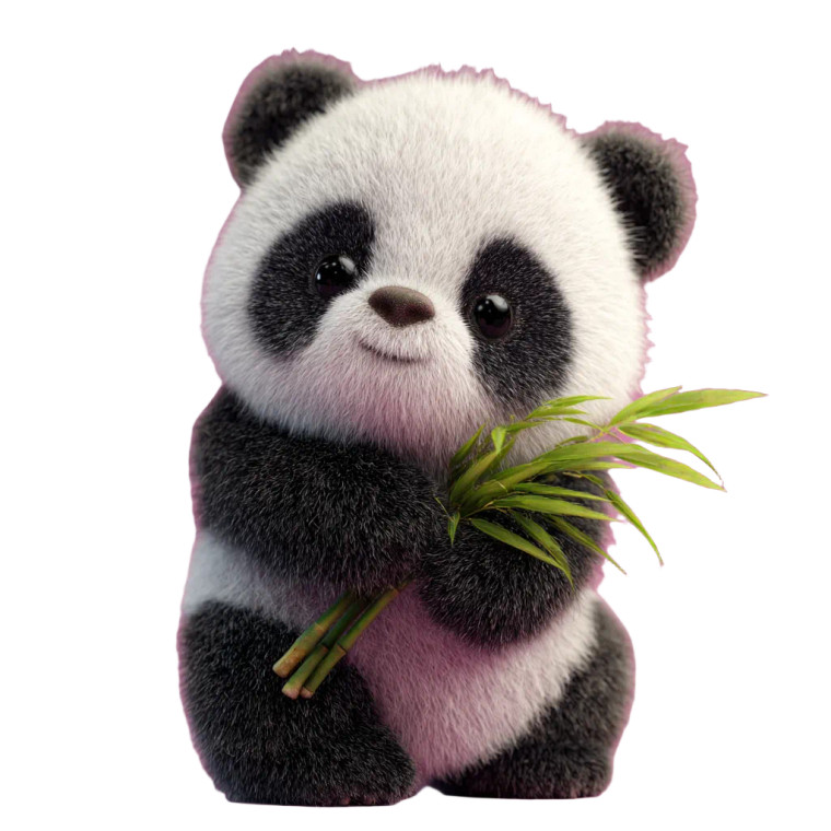 Fluffy Cute Panda Vinyl Car Decal Sticker – Waterproof & UV-Resistant 3.4133333333333336"