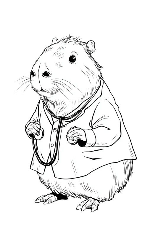 Doctor Capybara Vinyl Car Decal Sticker – Waterproof & UV-Resistant 8.96"