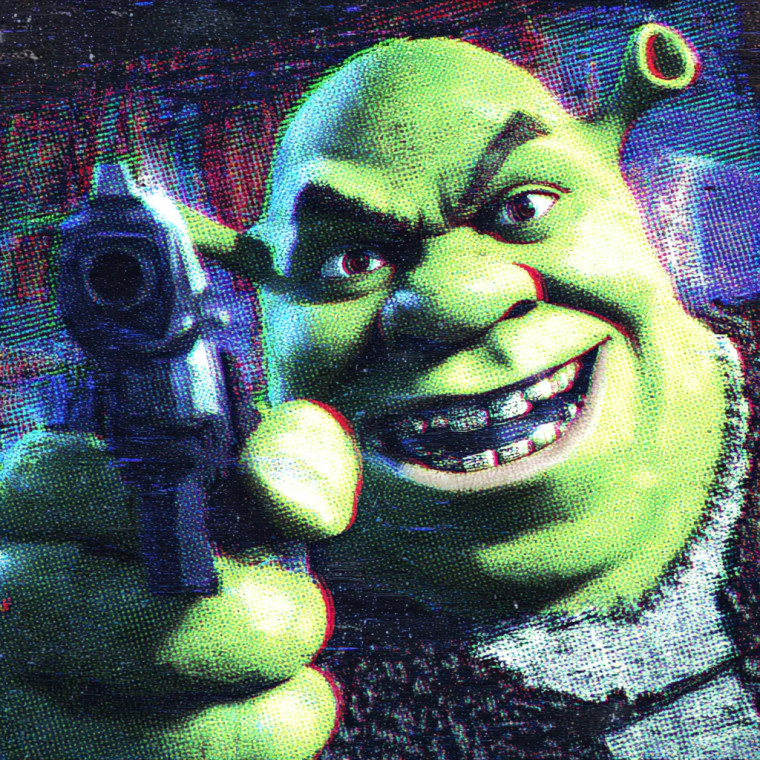 Shrek Glitchcore Vinyl Car Decal Sticker – Waterproof & UV-Resistant 6.826666666666667"