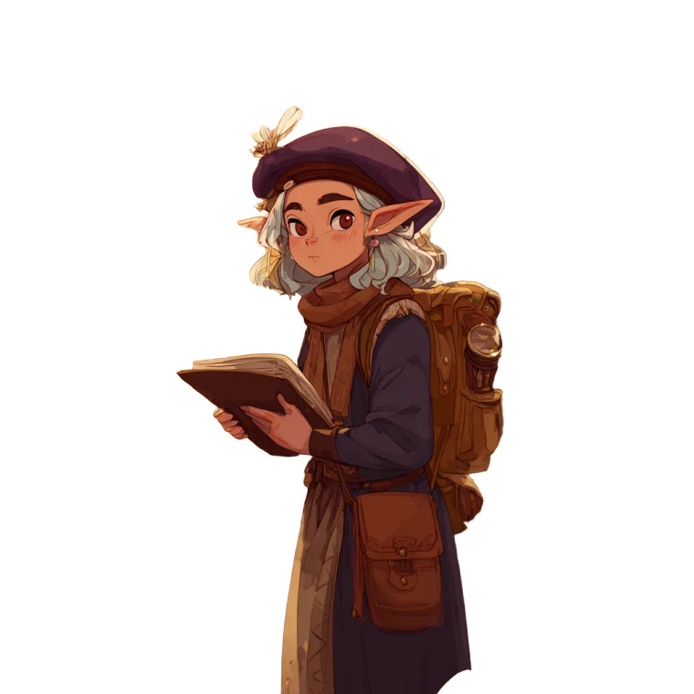 Elf Druid Researcher Vinyl Car Decal Sticker – Waterproof & UV-Resistant 3.4133333333333336"