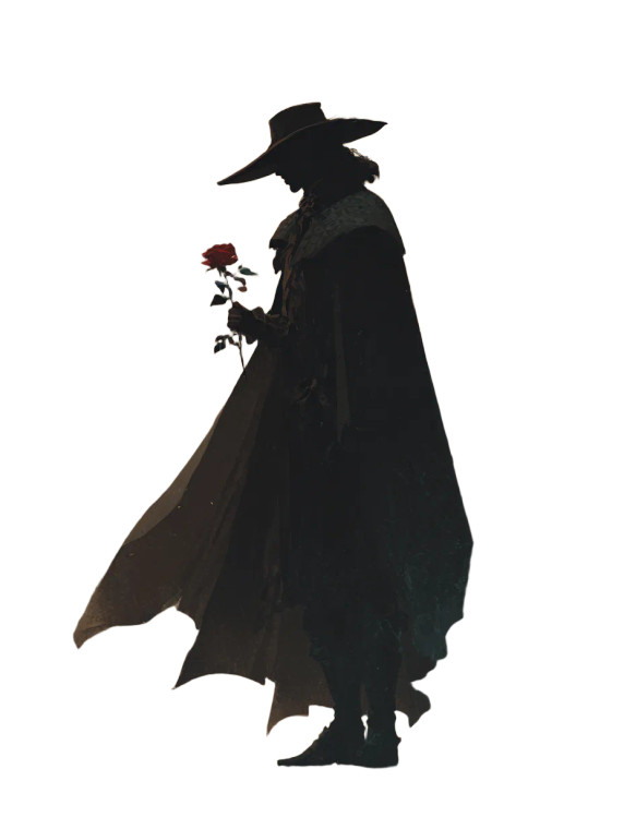 Nobleman With Rose Vinyl Car Decal Sticker – Waterproof & UV-Resistant 8.213333333333333"