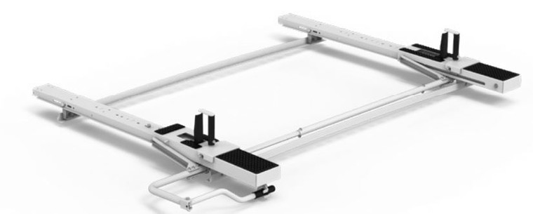 Holman Ladder Rack 4SHA0D EZ Drop Down Series; Rain Gutter Mount; Multi-Fit; Passenger Side Only; Powder Coated; White; Aluminum