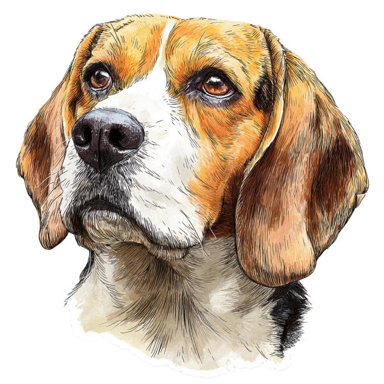 Beagle Sticker Vinyl Car Decal Sticker – Waterproof & UV-Resistant 3.4133333333333336"