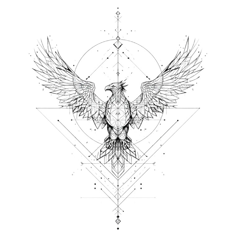 Geometrical Phoenix Design Vinyl Car Decal Sticker – Waterproof & UV-Resistant 3.4133333333333336"