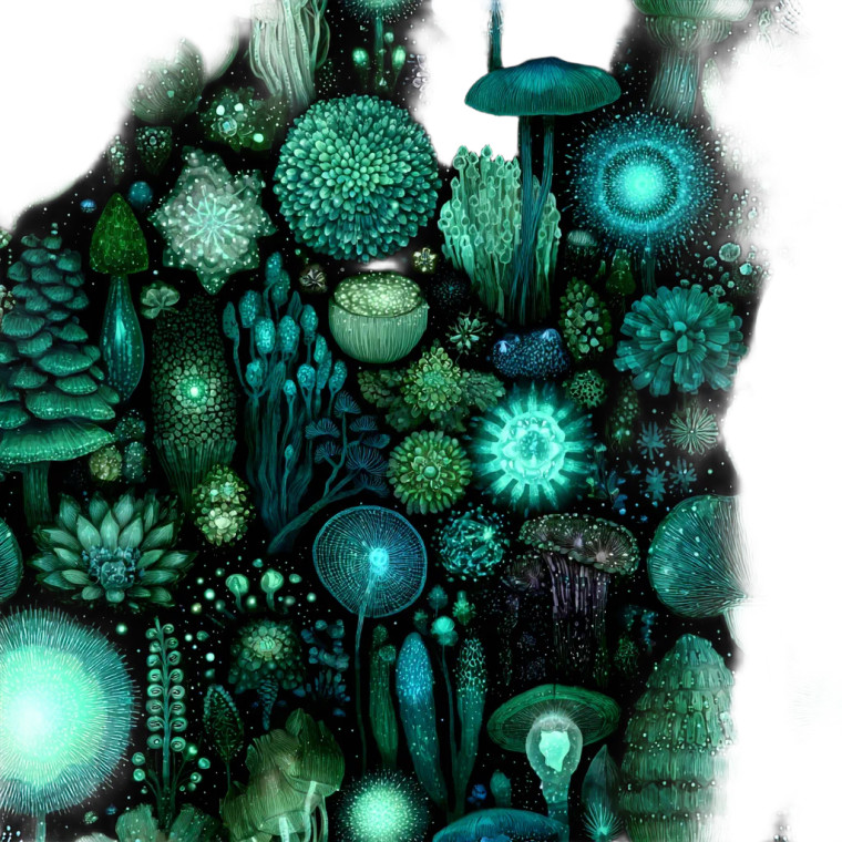 Bioluminescent Mycelium Deer Vinyl Car Decal Sticker – Waterproof & UV-Resistant 3.4133333333333336"