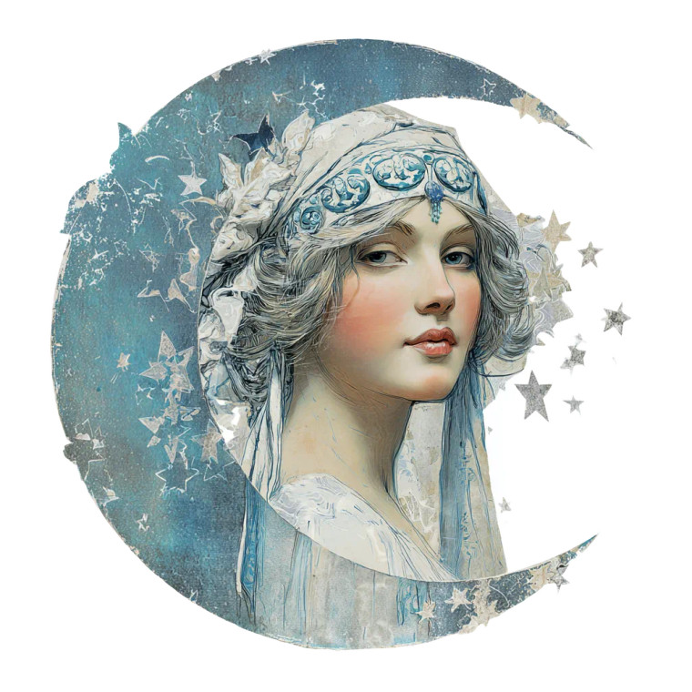 Art Nouveau Muse V2 Vinyl Car Decal Sticker – Waterproof & UV-Resistant 3.4133333333333336"