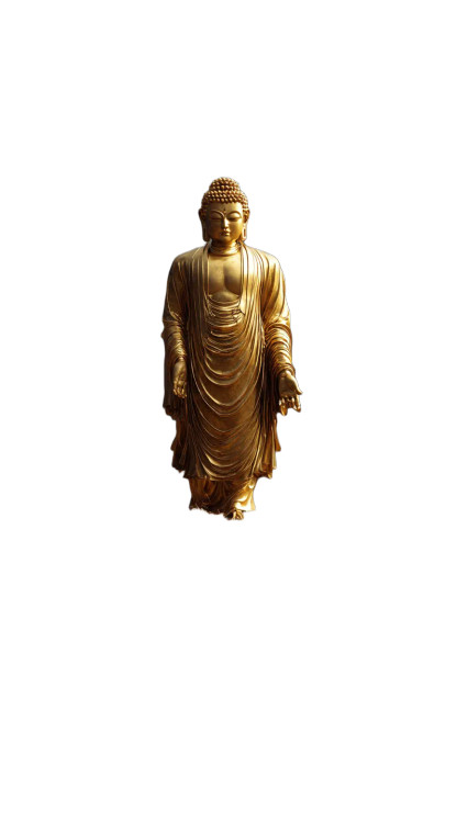 Golden Walking Buddha Vinyl Car Decal Sticker – Waterproof & UV-Resistant 9.706666666666667"