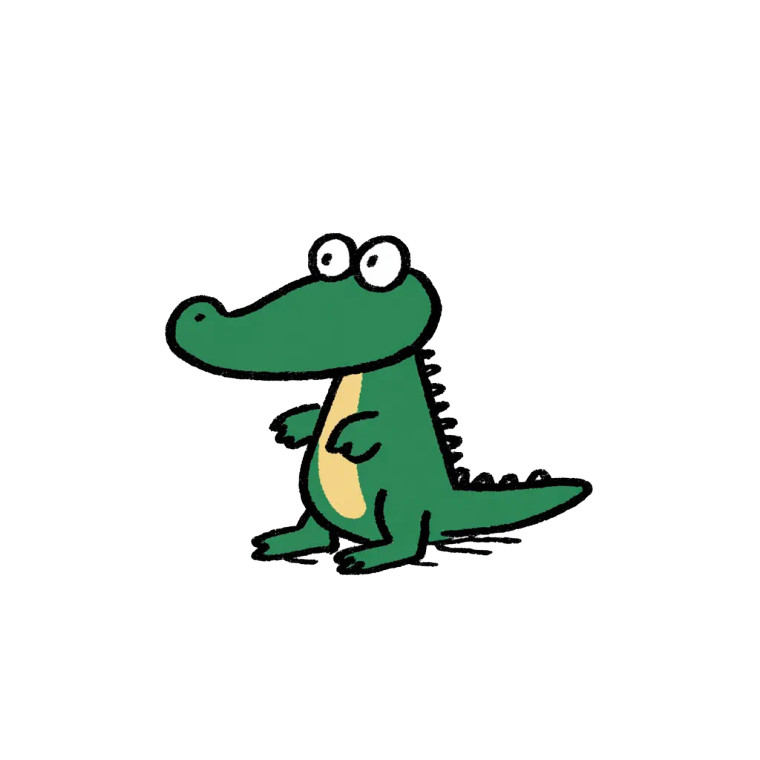 Cute Alligator Illustration V2 Vinyl Car Decal Sticker – Waterproof & UV-Resistant 6.826666666666667"