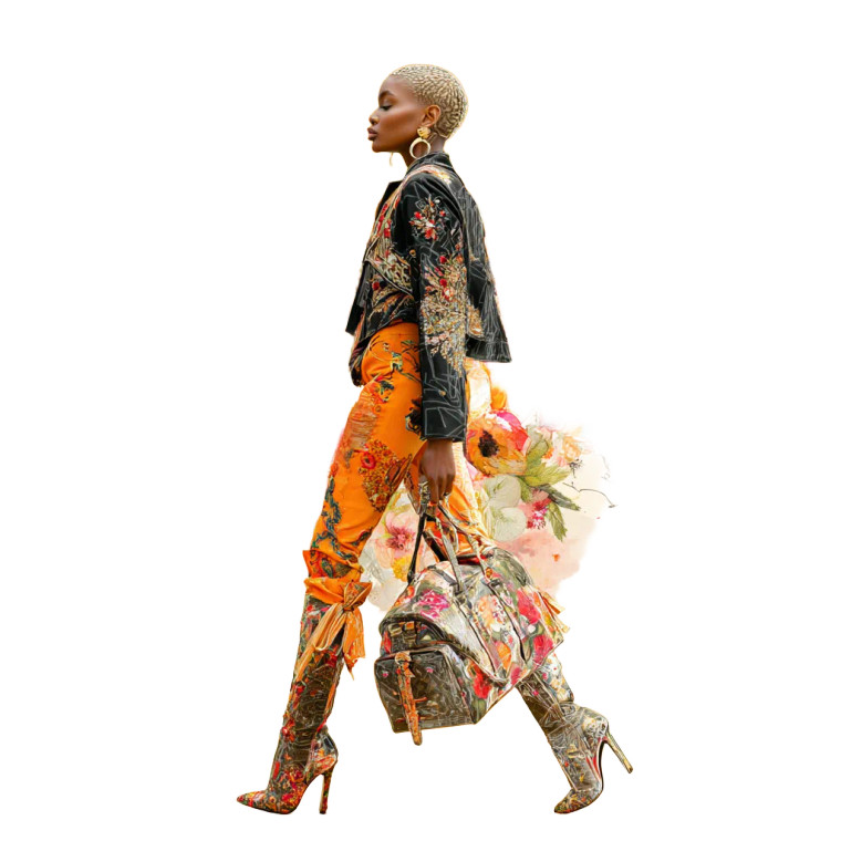 Fashionable African Woman V3 Vinyl Car Decal Sticker – Waterproof & UV-Resistant 3.4133333333333336"