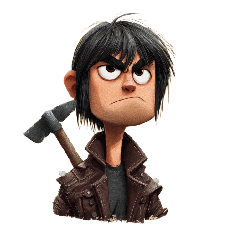 Whimsical Shovel Character Vinyl Car Decal Sticker – Waterproof & UV-Resistant 3.4133333333333336"