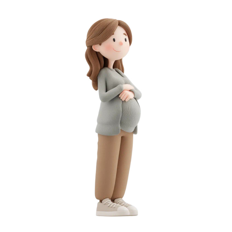 Pregnant Woman Illustration V2 Vinyl Car Decal Sticker – Waterproof & UV-Resistant 3.4133333333333336"