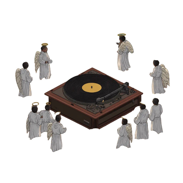 Angels Worship Vinyl Vinyl Car Decal Sticker – Waterproof & UV-Resistant 3.4133333333333336"