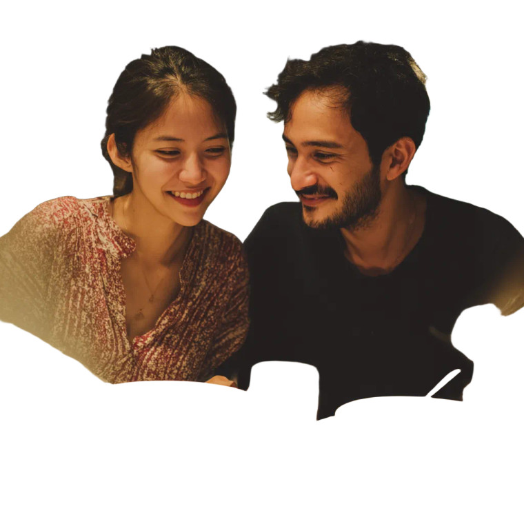 Happy Couple Dining V3 Vinyl Car Decal Sticker – Waterproof & UV-Resistant 6.826666666666667"