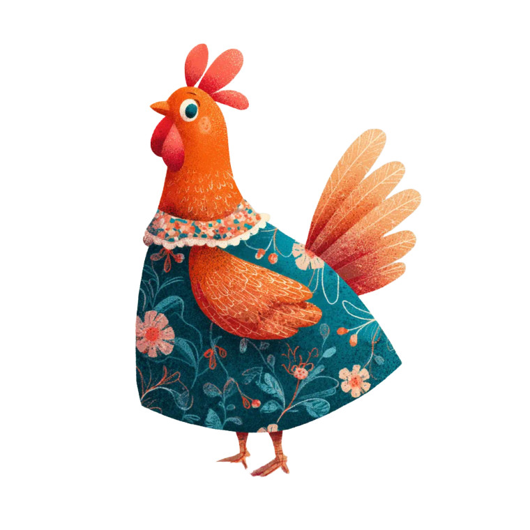 Happy Dressed Hen Vinyl Car Decal Sticker – Waterproof & UV-Resistant 3.4133333333333336"