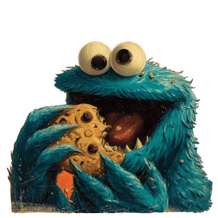 Cookie Monster Ad Vinyl Car Decal Sticker – Waterproof & UV-Resistant 3.4133333333333336"