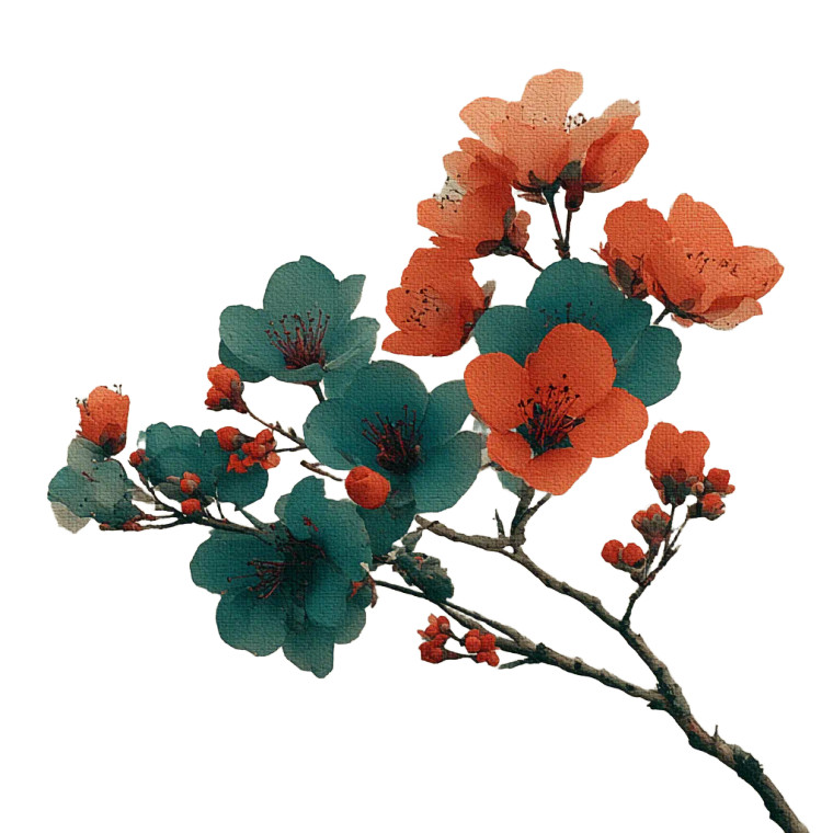 Chinese Flower Vinyl Car Decal Sticker – Waterproof & UV-Resistant 3.4133333333333336"