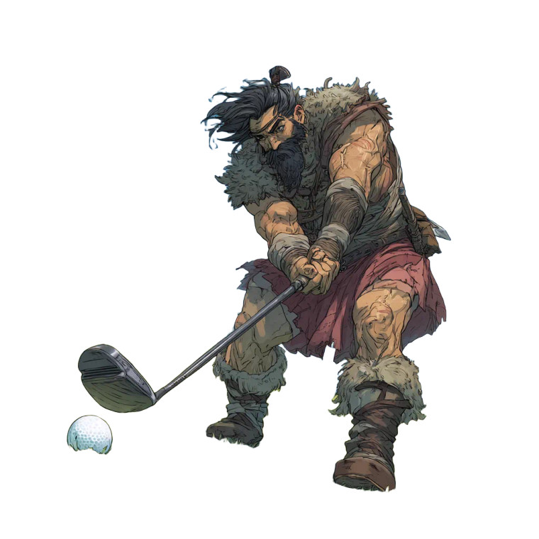 Barbarian Golfing Vinyl Car Decal Sticker – Waterproof & UV-Resistant 6.826666666666667"