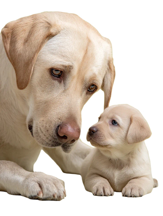 Labrador And Puppy Vinyl Car Decal Sticker – Waterproof & UV-Resistant 8.213333333333333"