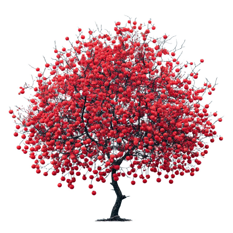 Cherry Tree V3 Vinyl Car Decal Sticker – Waterproof & UV-Resistant 3.4133333333333336"