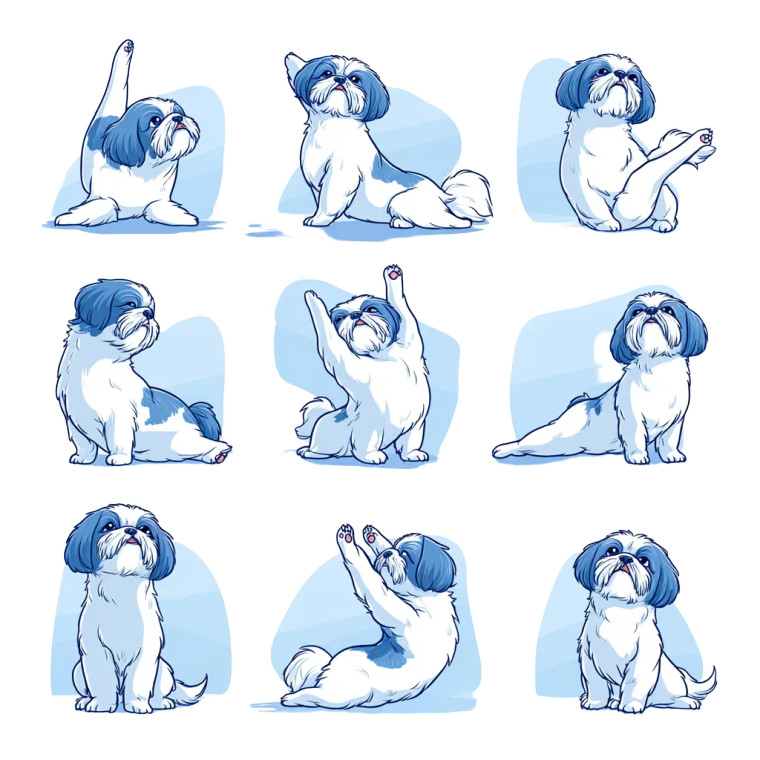 Yoga Shih Tzus Vinyl Car Decal Sticker – Waterproof & UV-Resistant 3.4133333333333336"