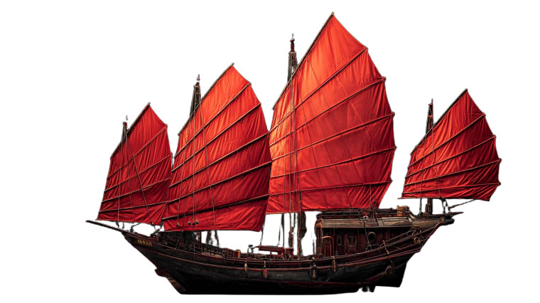 Antique Chinese Junk Vinyl Car Decal Sticker – Waterproof & UV-Resistant 5.4