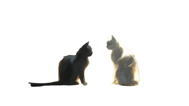 Ghostly Cat Painting Vinyl Car Decal Sticker – Waterproof & UV-Resistant 2.72"