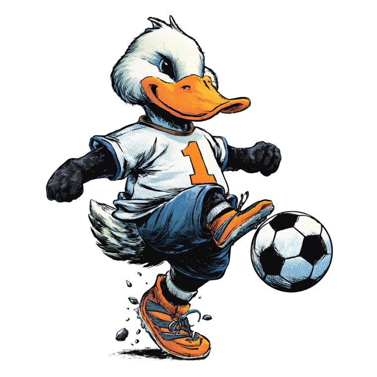 Soccer Duck Vinyl Car Decal Sticker – Waterproof & UV-Resistant 3.4133333333333336"
