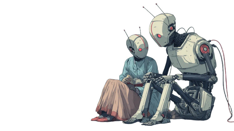 Robot Companions Vinyl Car Decal Sticker – Waterproof & UV-Resistant 2.72"