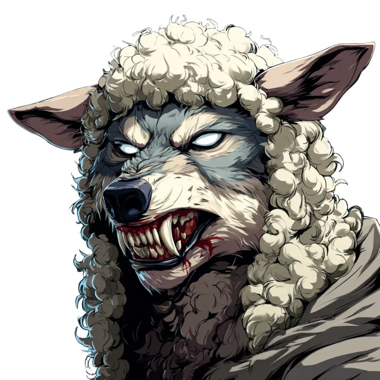 Wolf In Sheep'S Mask Vinyl Car Decal Sticker – Waterproof & UV-Resistant 6.826666666666667"