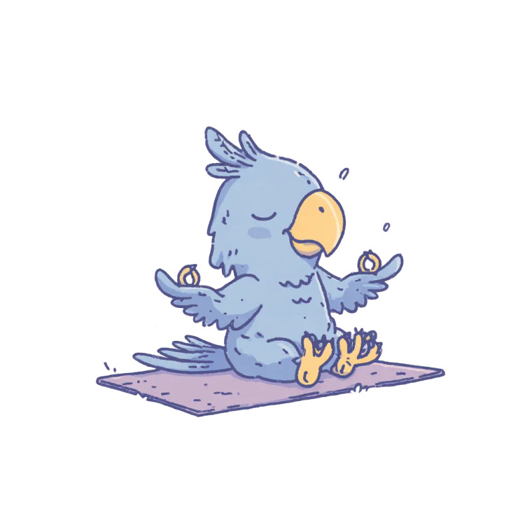 Yoga Parrot Vinyl Car Decal Sticker – Waterproof & UV-Resistant 3.4133333333333336"