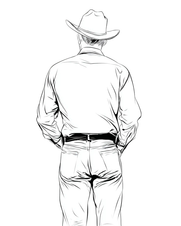 Elegant Cowboy Back Vinyl Car Decal Sticker – Waterproof & UV-Resistant 4.0"