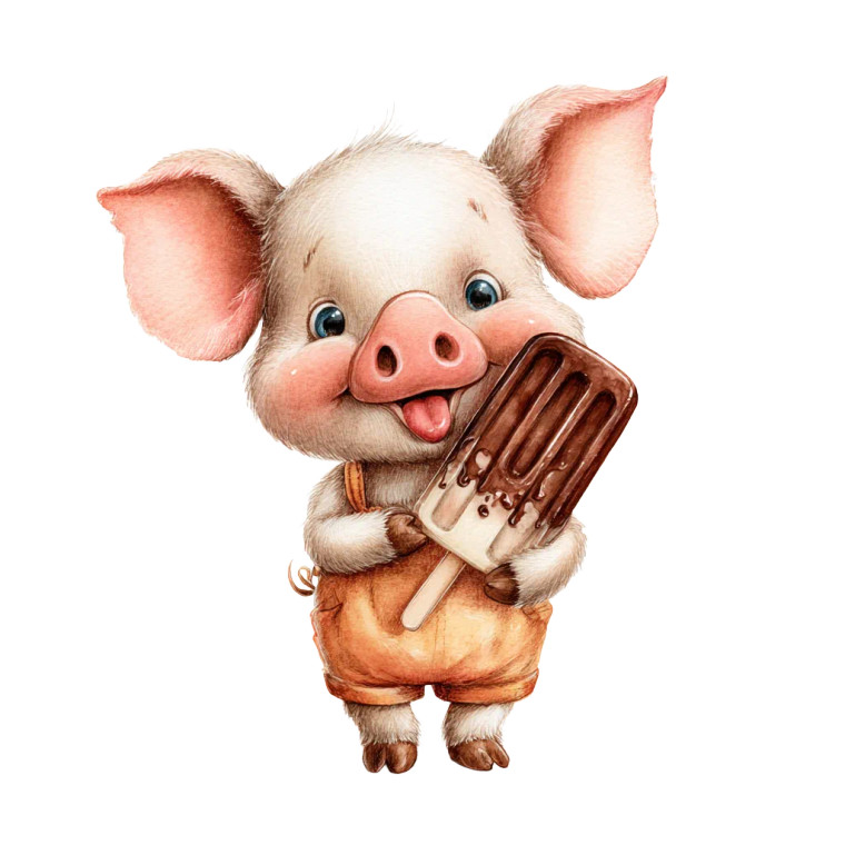 Chocolate Piglet Vinyl Car Decal Sticker – Waterproof & UV-Resistant 3.4133333333333336"