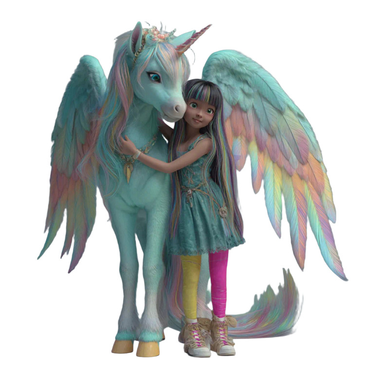 Rainbow Alicorn Girl Vinyl Car Decal Sticker – Waterproof & UV-Resistant 3.4133333333333336"