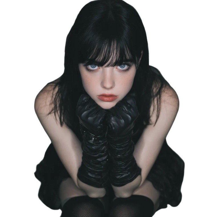 Emo-Goth Girl Vinyl Car Decal Sticker – Waterproof & UV-Resistant 3.4133333333333336"