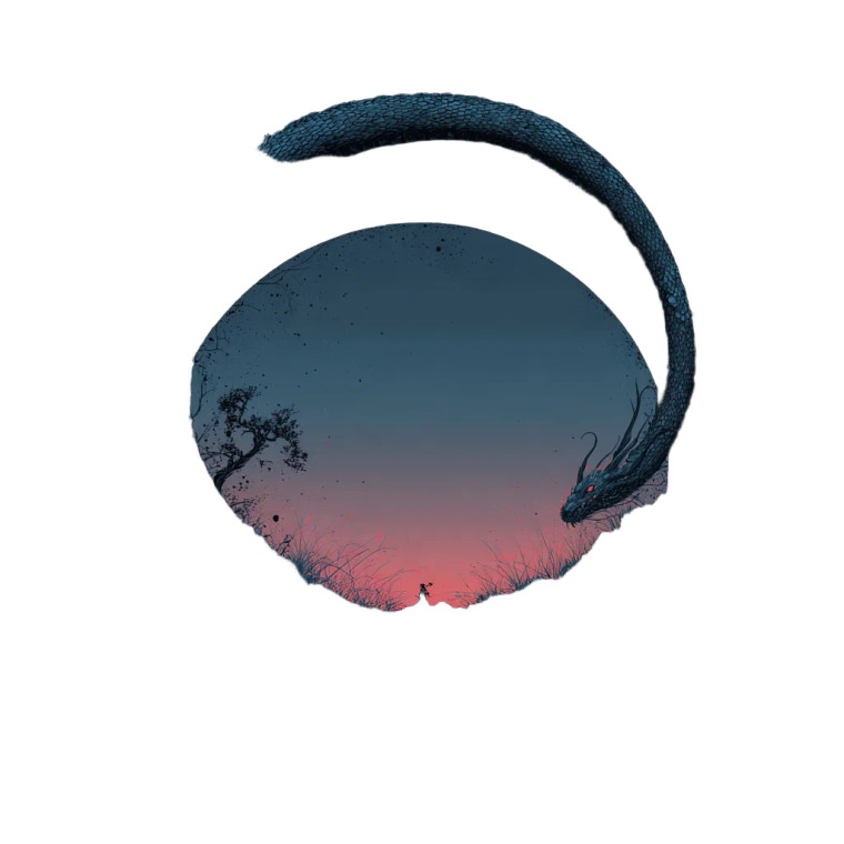Shadow Ouroboros Vinyl Car Decal Sticker – Waterproof & UV-Resistant 3.4133333333333336"
