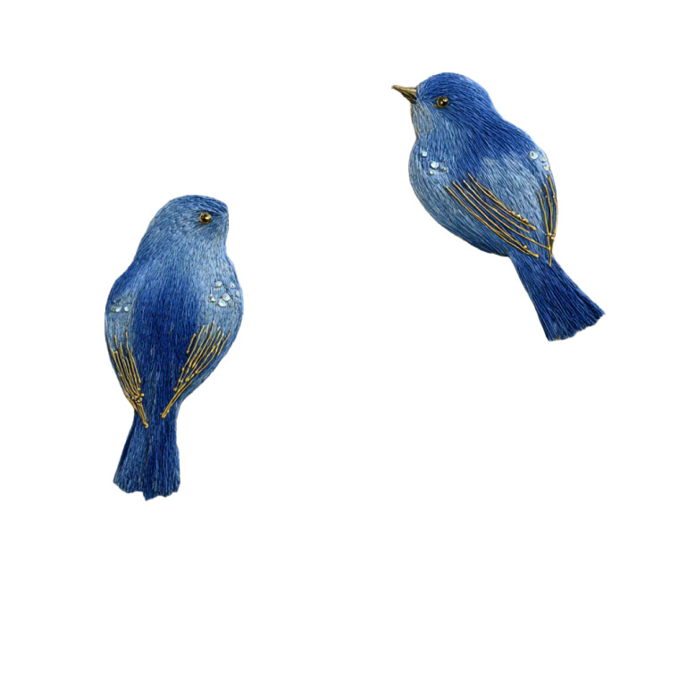 Blue Feathered Birds Vinyl Car Decal Sticker – Waterproof & UV-Resistant 3.4133333333333336"