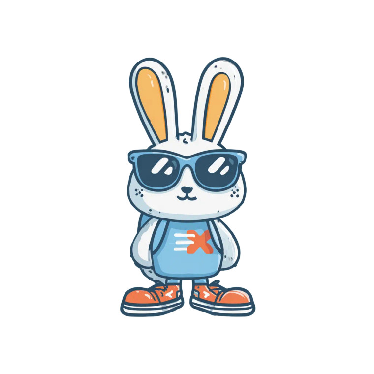 Brand Mascot Bunny Vinyl Car Decal Sticker – Waterproof & UV-Resistant 6.826666666666667"