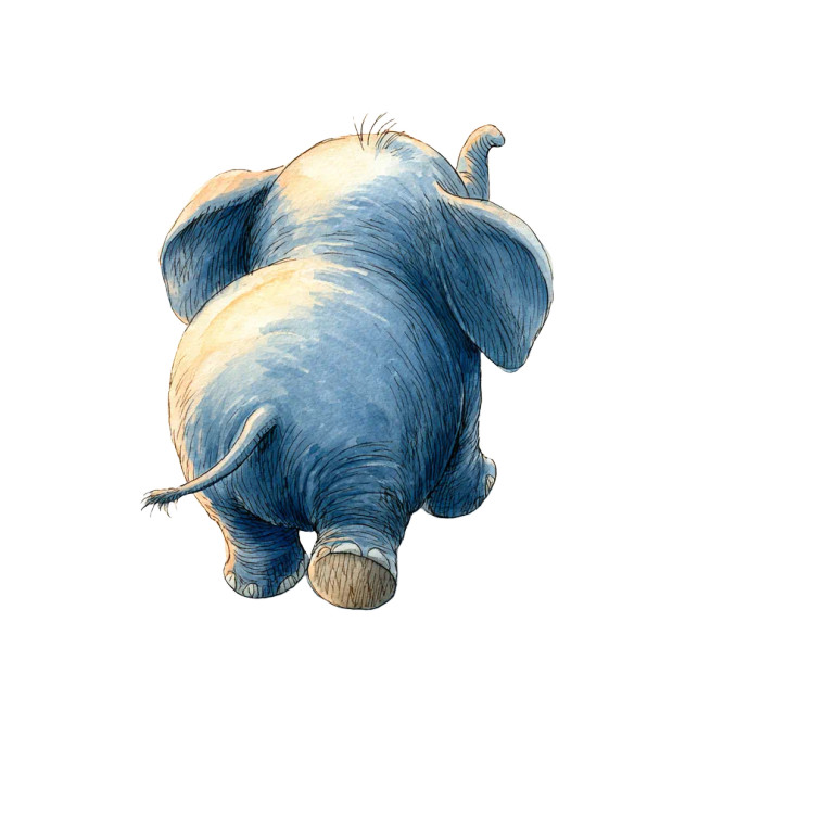 Chubby Scared Elephant Vinyl Car Decal Sticker – Waterproof & UV-Resistant 3.4133333333333336"