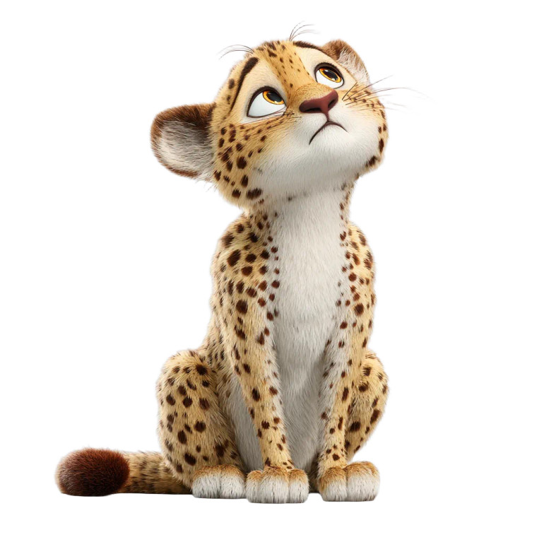 Cartoon Cheetah V2 Vinyl Car Decal Sticker – Waterproof & UV-Resistant 6.826666666666667"